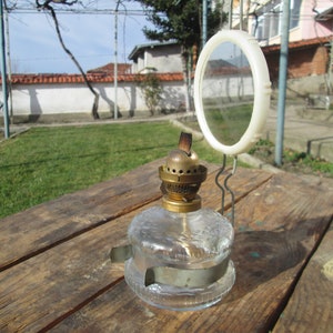 Lámpara de aceite de vidrio vintage, lámpara de aceite de mesa de latón,  lámpara de aceite antigua para decoración del hogar, boda náutica o
