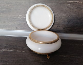 Vintage Marble Box, Round Jewelry Box, Jewelry Storage, Treasures Box, Marble Jewellery Box, Gift idea, Trinket Box, Memory box