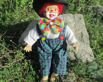 Vintage doll, Porcelain doll, Porcelain clown, German porcelain doll, Collectible doll, Clown doll, Circus clown, Home decor, Doll Gift idea