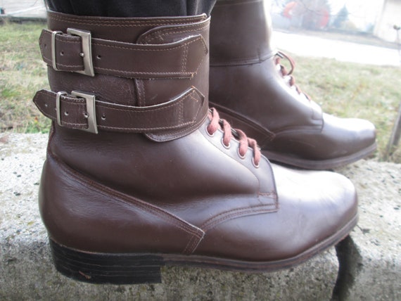 Botas de cuero de combate Botas militares vintage Botas de cuero
