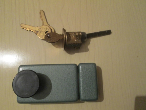 Vintage Secret Lock Door Lock Additional Secret Lock Metal Door Lock Of The 60s Sliding Lock Flip Up Front Door Lock Original Box