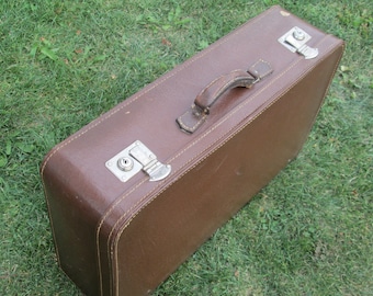 Vintage Suitcase, Old Luggage, Retro Suitcase, Cardboard Suitcase, Тravel Case, Retro decor, Distressed Suitcase, Brown Suitcase, Home decor