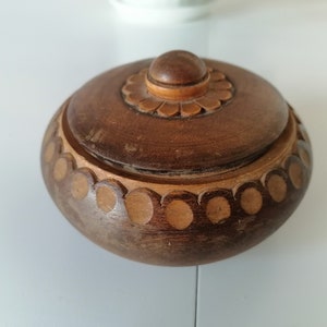 Wooden salt pan, Wooden salt box, Wood bowl with lid, Wooden saltern, Hand carved box, Spices box, Storage box, Salt holder, Wooden box