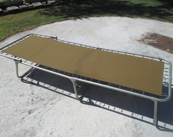 Vintage Military Cot, Poratble Cot, Canvas Cot, Army Cot, Folding Cot