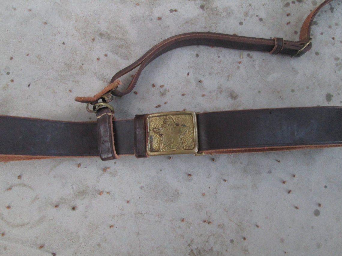 Belt Vintage Military Belt Sergeant Belt Brown Leather | Etsy