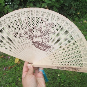 Vintage fan, Wooden hand fan, Handmade wooden fan, Folding hand fan, Ladies&#39; accessory, Gift for her, Wedding gift, Wedding hand fan