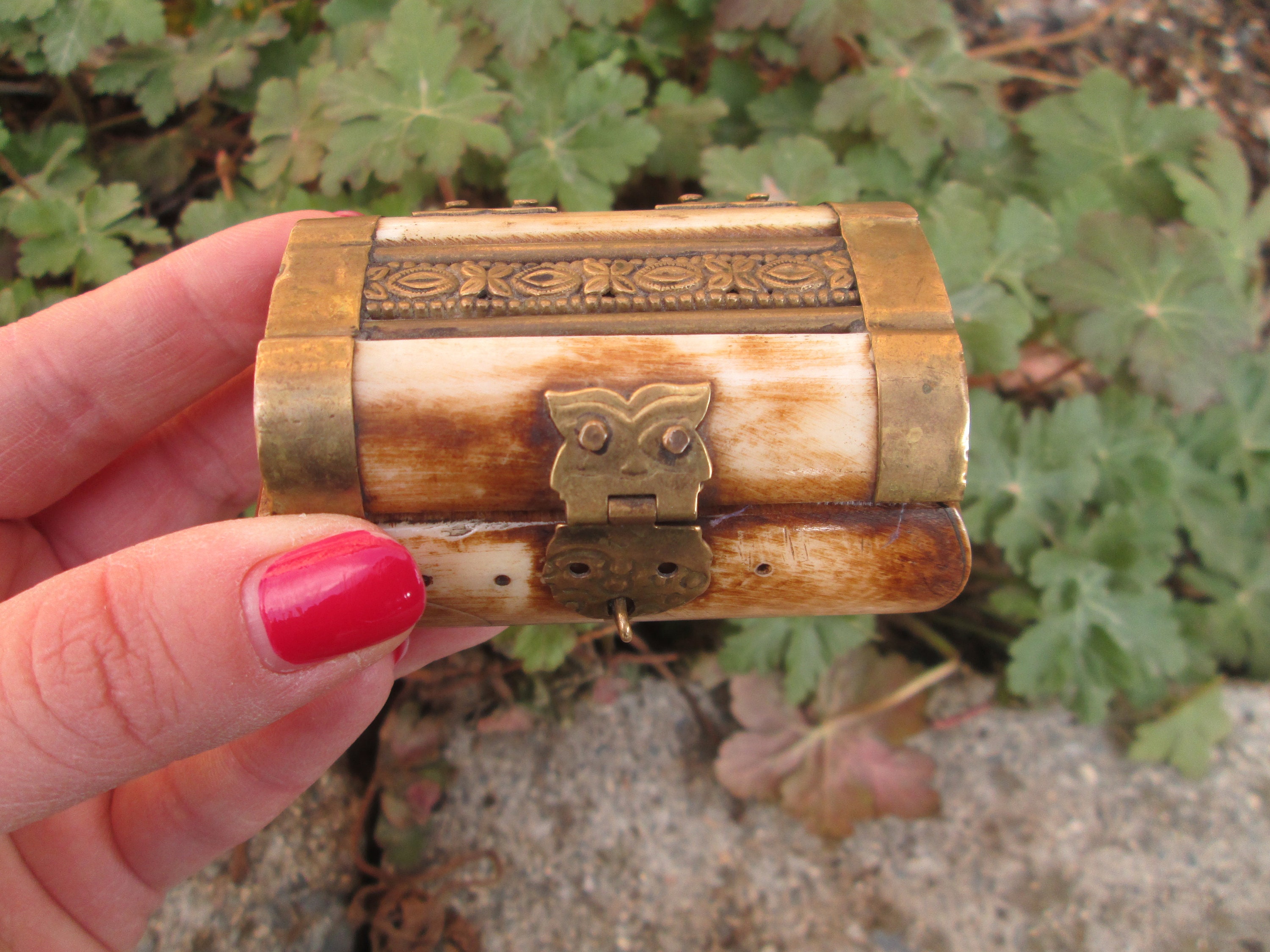 Brass and Bone Box Mini Jewelry Box Jewelry Storage Etsy