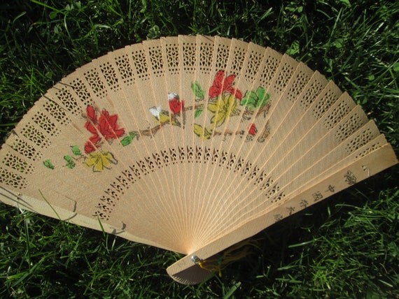 Wooden hand fan, Vintage fan, Handmade wooden fan… - image 7
