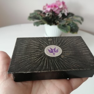 étui pour cartes à jouer vintage, boîte en métal pour cartes à jouer, étui en métal, boîte en métal, porte-boîte à cartes, idée cadeau, petite boîte en fer blanc, rangement pour boîte de cartes à jouer