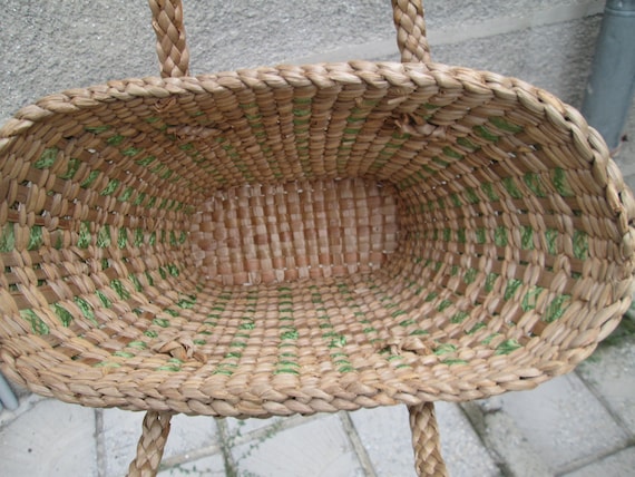 Wicker bag, Woven bag, Vintage handbag, Beach bag… - image 2