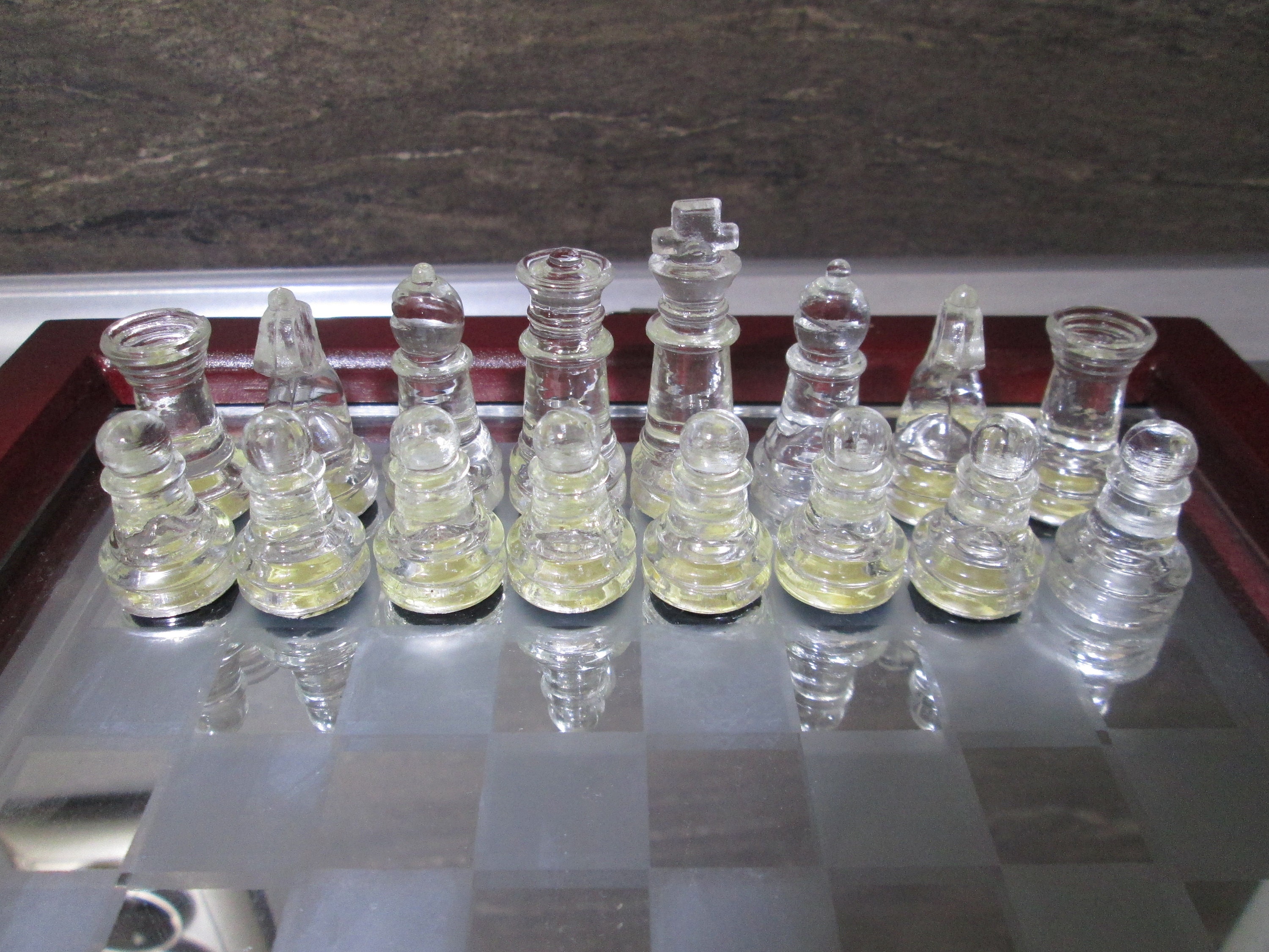 Vintage Glass Chess Glass Chess Set Glass Board Vintage Etsy UK