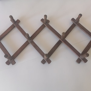 Folding hanger, Wooden hanger, Accordion wooden hanger, Clothes wall hanger, Antique Wall Coat Rack, Rustic home decor, Wall decor, Gift