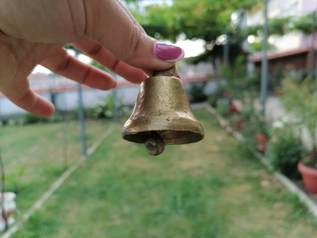 Brass Bell, Vintage Bell, Small Brass Bell, Rustic Home Decor, Old Bell ...