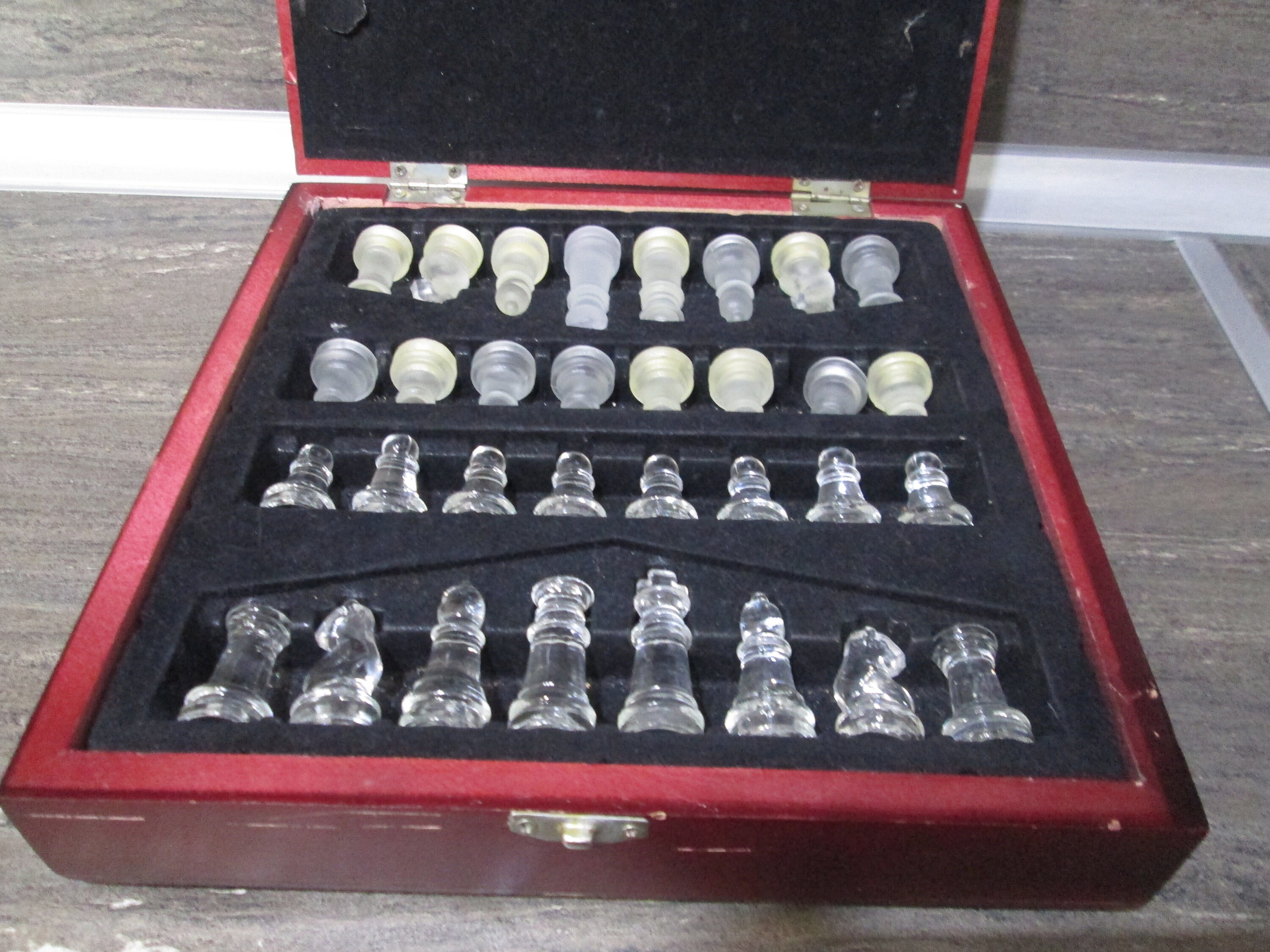 Vintage Glass Chess Glass Chess Set Glass Board Vintage Etsy UK