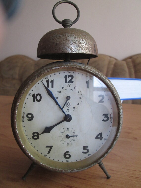 Junghans Alarm Clock German Antique Mechanical Desk Vintage Home Decor Working Gift Idea Old