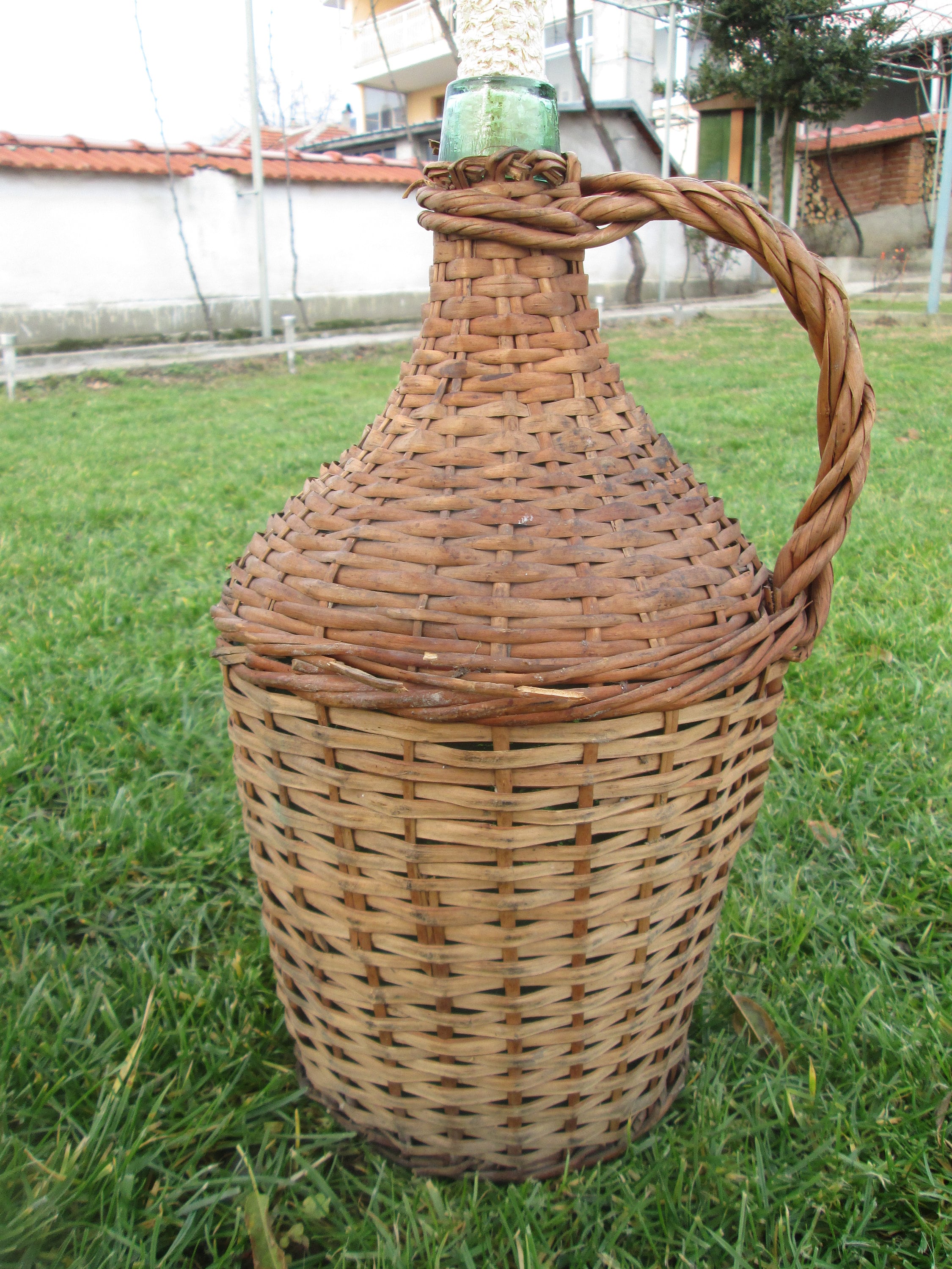 Wicker Bottle Glass Wine Bottle Whiskey Bottle Wicker Cover Etsy