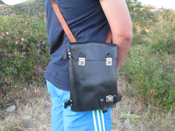 Military leather bag, Genuine leather bag, Shoulde