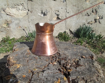 Handmade Copper Turkish Coffee Pot: Vintage Kitchen Decor