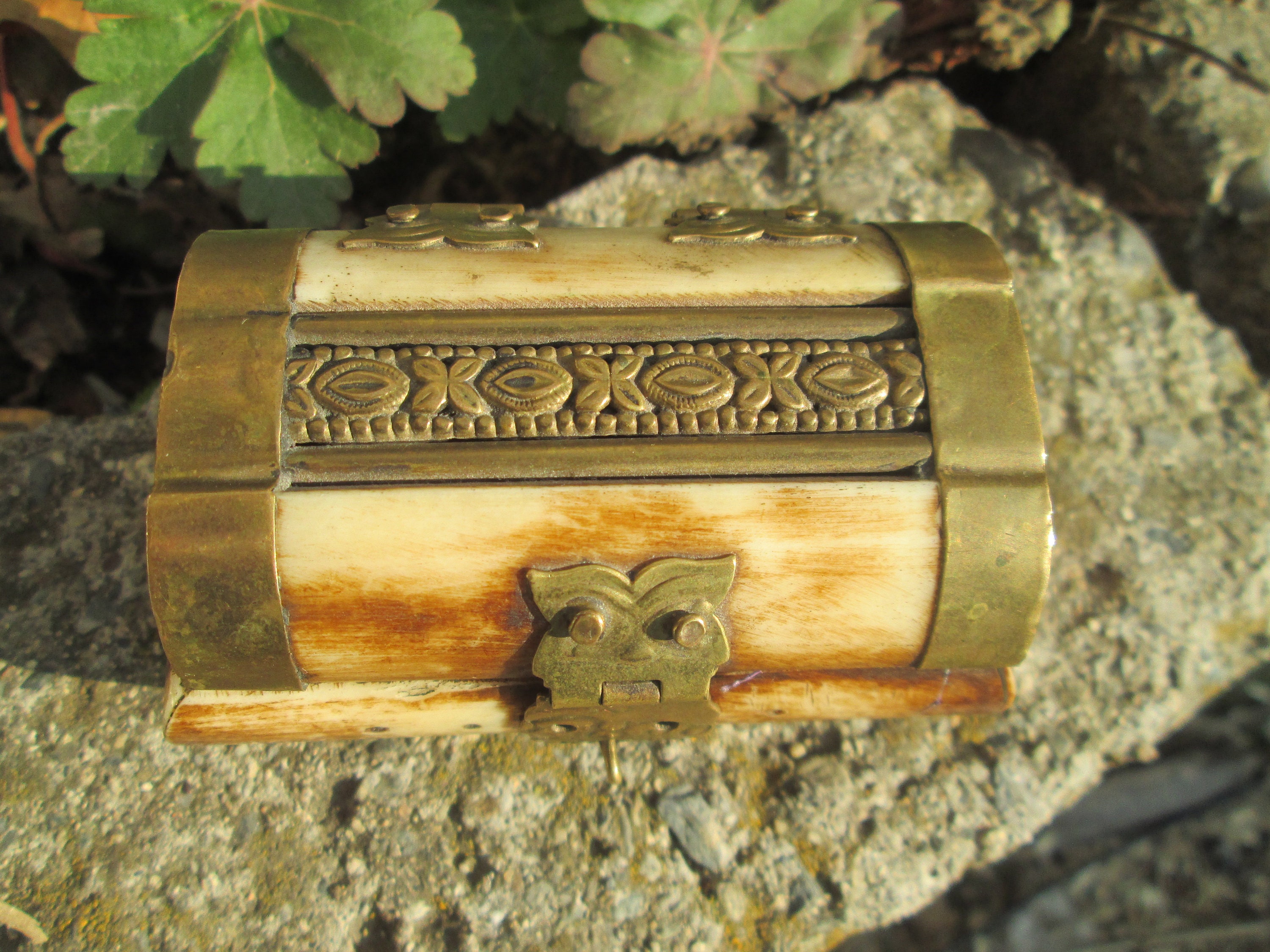 Brass and Bone Box Mini Jewelry Box Jewelry Storage Etsy