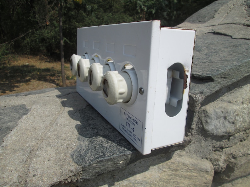 Vintage Electric Panel Old Mechanical Fuses Ceramic Fuses Etsy