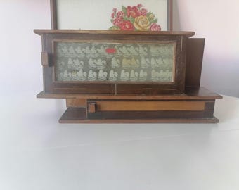Vintage Wooden Medicine Cabinet: 1960s Pharmacy Wall Box