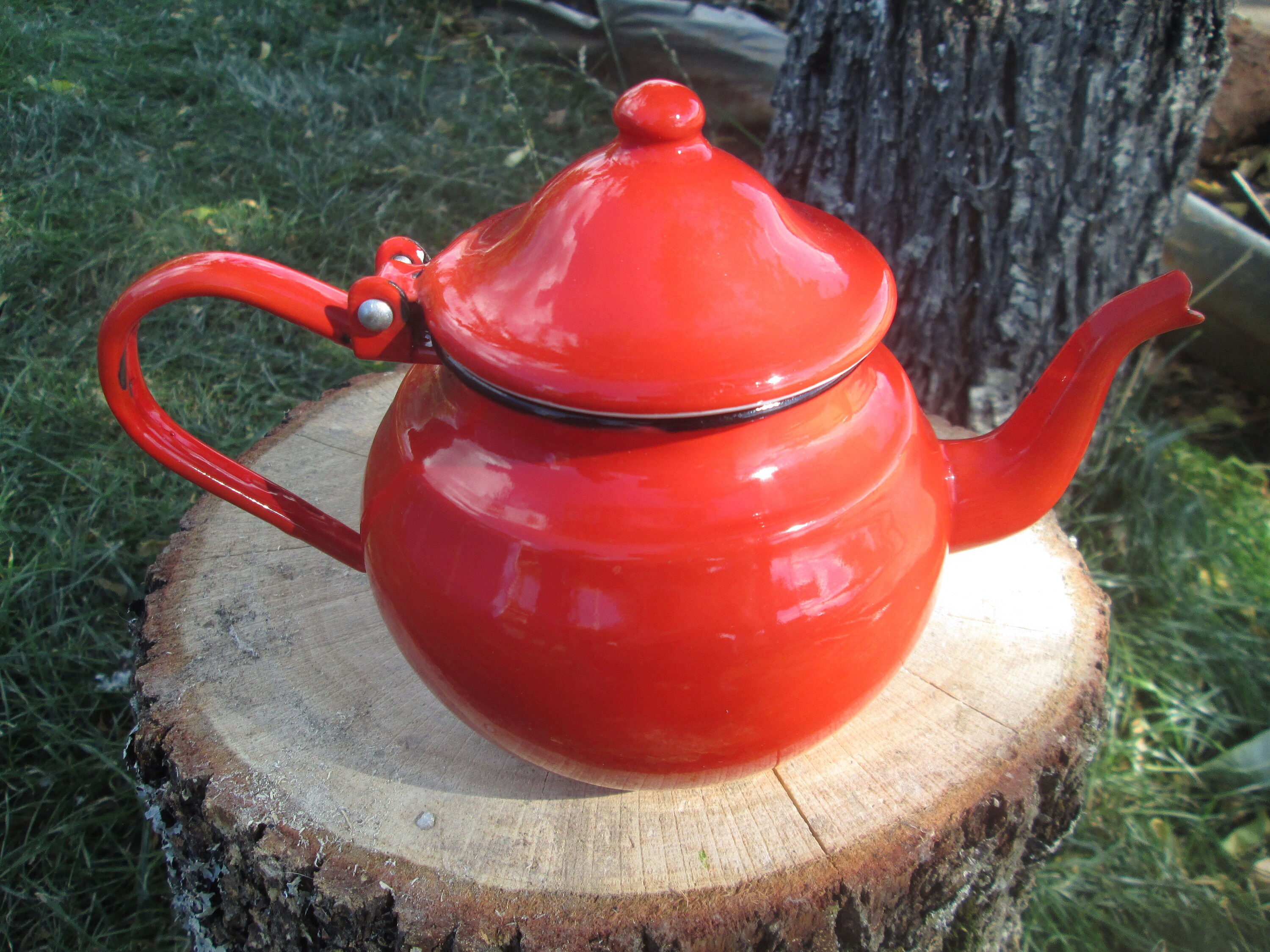 Enamel tea pot Small teapot Vintage coffee pot Tourist Etsy