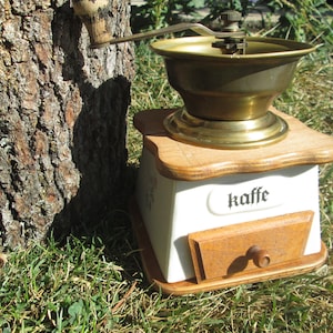 Vintage coffee grinder, Coffee mill, Old grinder, Wooden grinder, Ceramic grinder, Brass/Bronze grinder, Vintage kitchen, Rustic home decor