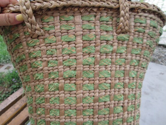 Wicker bag, Woven bag, Vintage handbag, Beach bag… - image 5