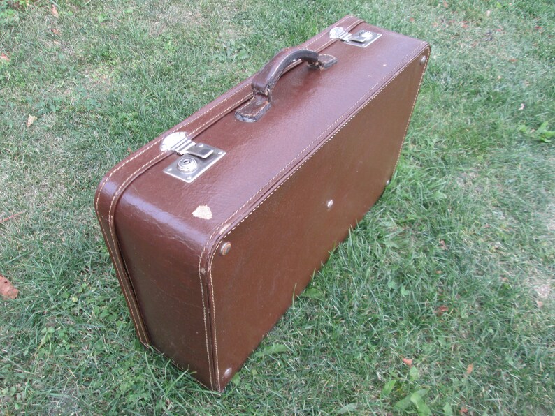 Retro decor Vintage Suitcase Retro Suitcase Old Luggage Home decor Cardboard Suitcase \u0422ravel Case Distressed Suitcase Brown Suitcase