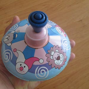 Metal toy top, Vintage toy top, Spinning Toy Top, Vintage spinning top, Child spinning top, Vintage toy, Retro decoration, Kids room decor