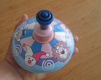 Metal toy top, Vintage toy top, Spinning Toy Top, Vintage spinning top, Child spinning top, Vintage toy, Retro decoration, Kids room decor