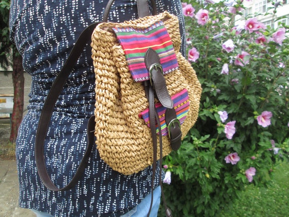 Wicker backpack, Vintage backpack, Wicker bag, Sh… - image 7