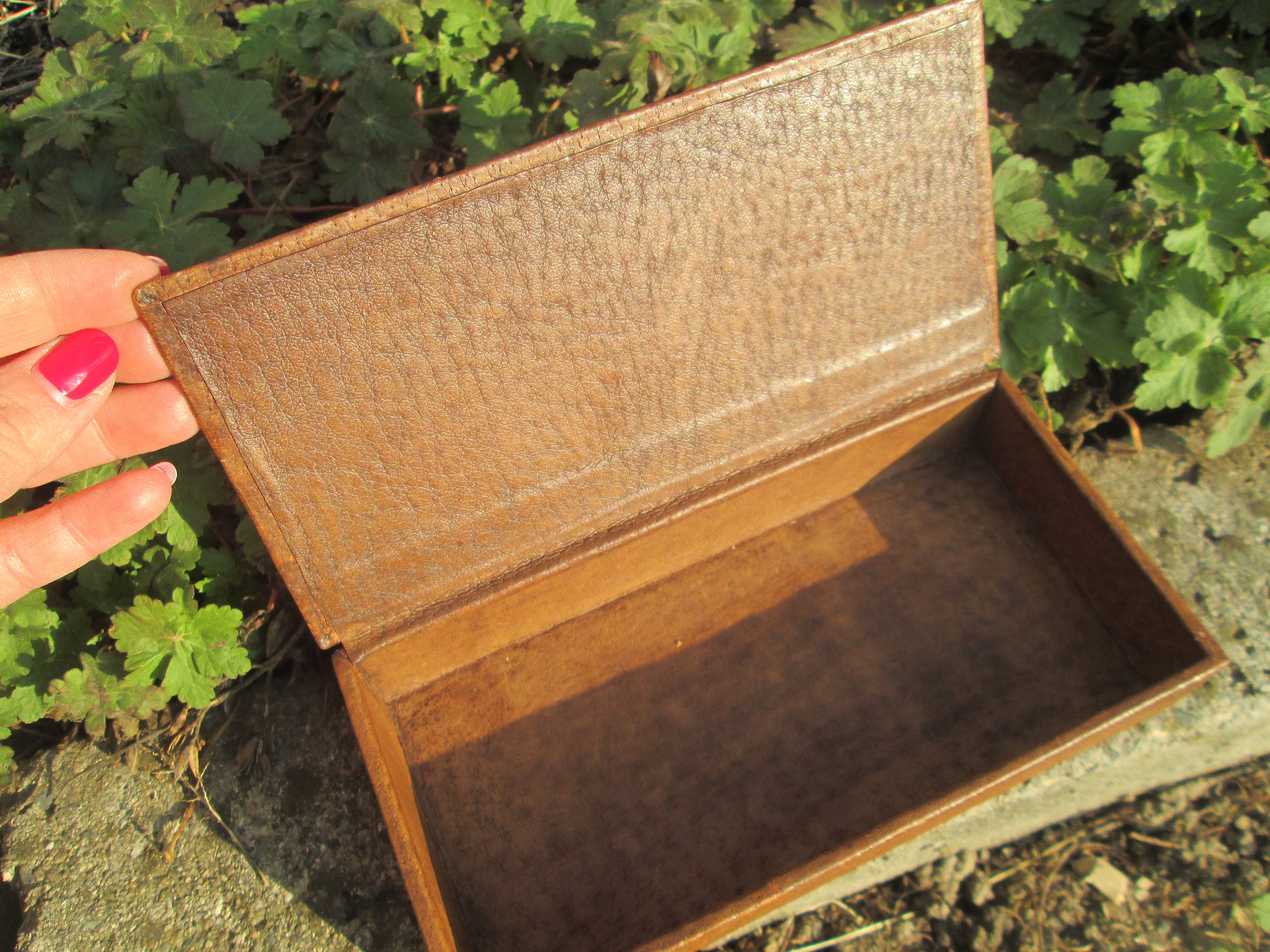 Vintage leather box Tooled leather box Jewellery storage Etsy