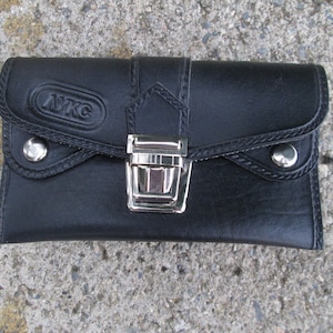 Cartera vintage, Monedero negro, Monedero de piel sintética, Monedero vintage, Idea de regalo, Monedero negro retro, Bolsa de dinero, Cartera retro, Porta dinero
