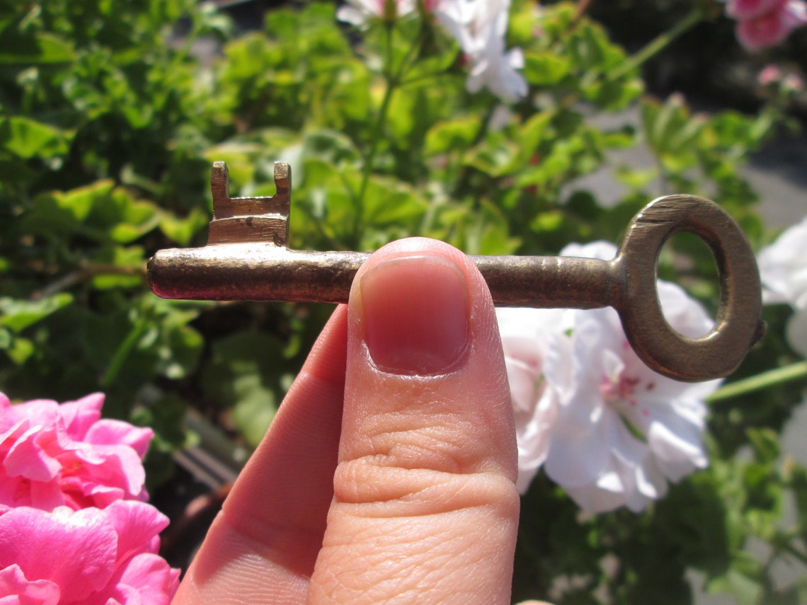 Bronze Skeleton Key Brass Key Vintage Oval Key Rustic Etsy