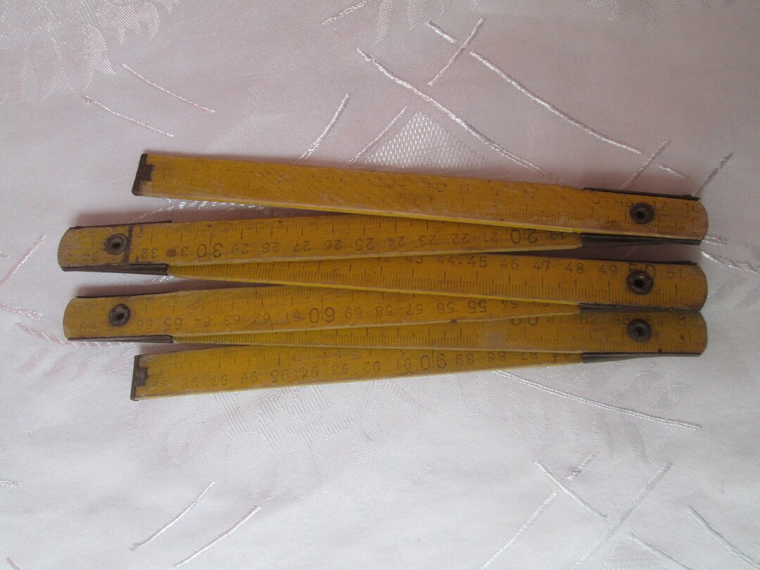 Yellow One Meter Ruler Vintage Yellow Wooden Folding Ruler: 1-meter Carpentry Tool - Etsy