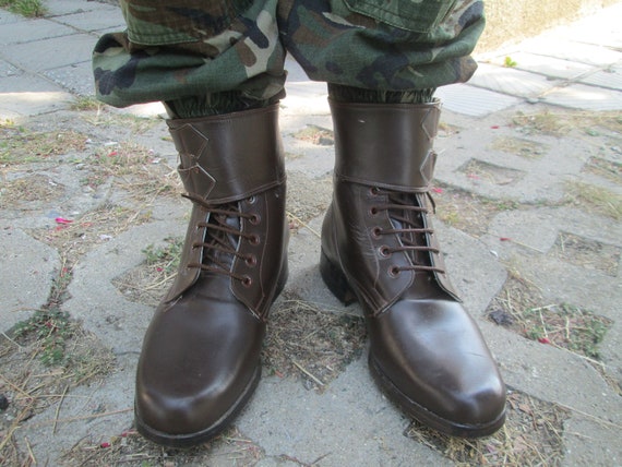 Combat leather boots, Vintage Army boots, Brown l… - image 3