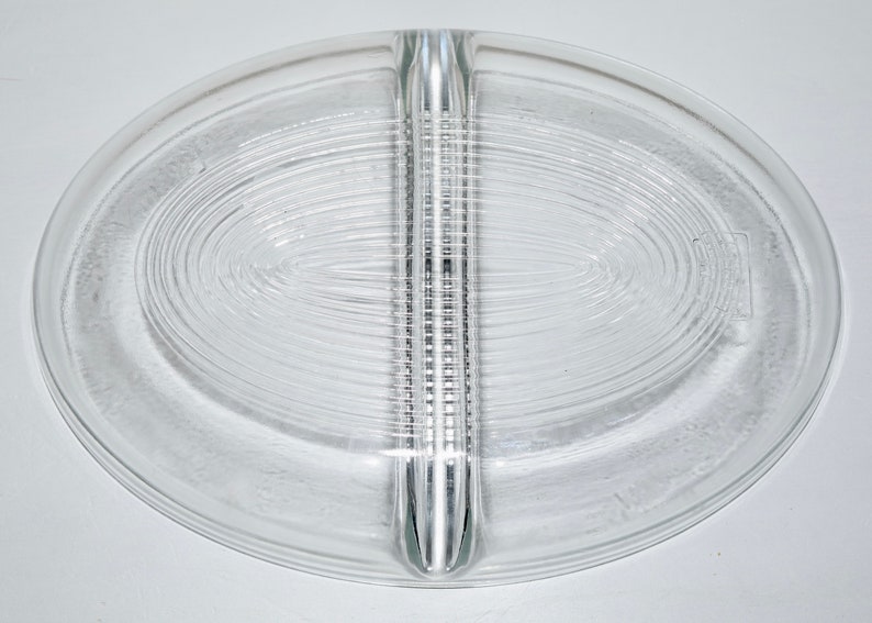 Glasbake USA Style 558 Clear Oval Ribbed Divided Relish and Etsy