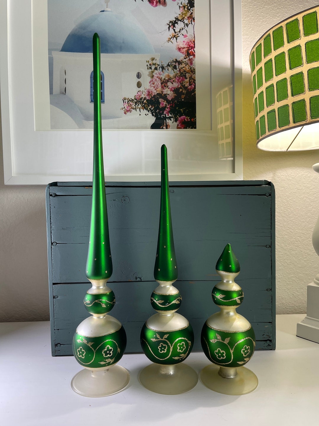 Vintage Glass Christmas Tree Topper Vintage Holiday Etsy