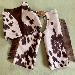 Infant/Baby/toddler/child&#39;s faux cowhide Chaps & Vest