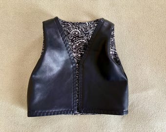 Newborn, infant, baby, child's faux leather vest