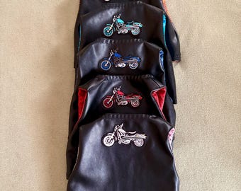 Newborn, Infant, baby black faux leather motorcycle vest