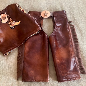 Baby/Toddler/Child&#39;s Faux leather Chaps & Vest