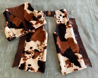 Newborn/Infant/baby Chaps & Vest set