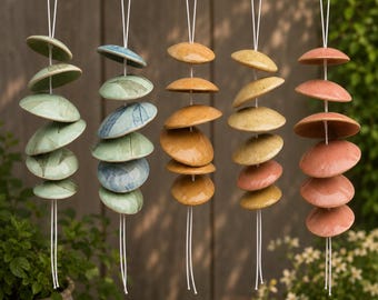 Handmade Ceramic Wind Chime – Stoneware – Frost-Proof Garden Decor