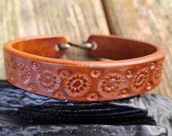 Handcrafted Italian Leather Wrist Cuff: Silver Snake or Brass Hook