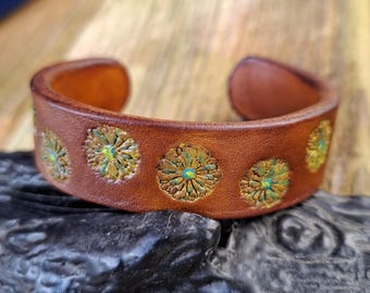 Leather Cuff Bracelets 2cm width, Handcrafted for Women, Jewellery & Gifts, Leather Bangles.