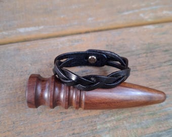Leather Braided Vege Bracelet, Handcrafted for Women, Jewellery & Gifts, Leather Wrist Bands.