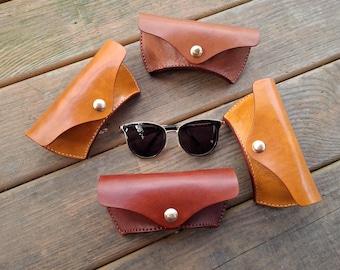 Handmade Italian Leather Eyeglasses Case: Full-Grain Sunglasses Holder