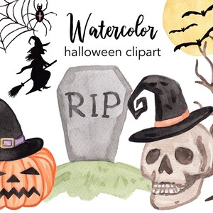 WATERCOLOR CLIPART, pumpkin clipart, halloween clipart, watercolour, clip art, halloween clipart, fall clipart, autumn clipart, png download